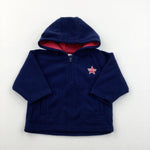 'Sport' Star Motif Navy Half Zip Hoodie - Boys 3-6 Months