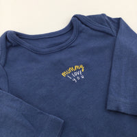 'Mummy I Love You' Blue Long Sleeve Bodysuit - Boys 1-3 Months