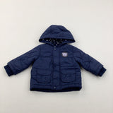 Bear Navy Thick Coat - Boys 3-6 Months