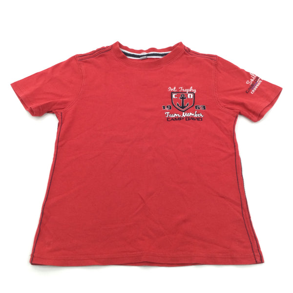 'Camp David' Red T-Shirt - Boys 5-6 Years