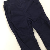 Navy Trousers with Elastic Waist - Boys 0-3 Months