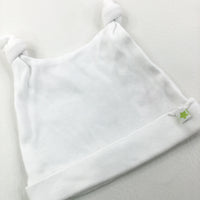 White Cotton Hat - Boys 0-3 Months