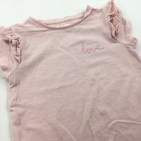'Love' Pale Pink T-Shirt - Girls 3-4 Years