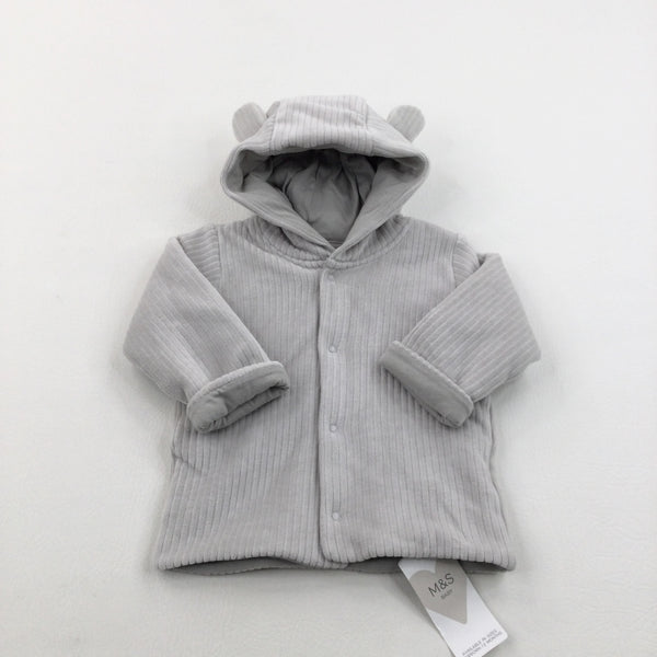 **NEW** Grey Ribbed Thick Jacket - Boys 3-6 Months
