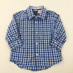 Blue Checked Long Sleeve Shirt - Boys 18-24 Months