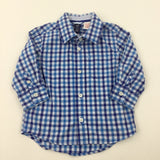 Blue Checked Long Sleeve Shirt - Boys 18-24 Months