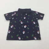 Santas & Christmas Trees Navy Christmas Polo Shirt - Boys 3-6 Months