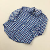 Blue Checked Long Sleeve Shirt - Boys 18-24 Months