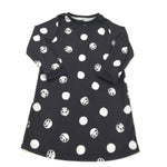 Panda Black & White Spotty Long Sleeve Dress - Girls 18-24 Months