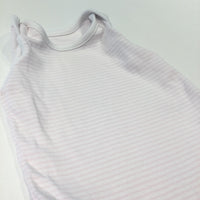Pink & White Striped Sleeveless Bodysuit - Girls 0-3 Months
