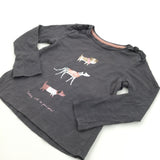 'Today Will Be Pawsome' Dogs Charcoal Grey Long Sleeve Top - Girls 2-3 Years