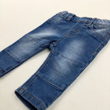 Denim Mid Blue Jeans - Girls 3-6 Months