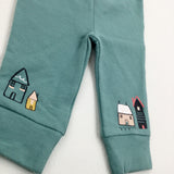 Houses Print Green Joggers- Girls 3-6 Months