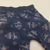 Snowmen Grey & Blue Christmas Tracksuit Bottoms - Boys 6-9 Months