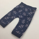 Snowmen Grey & Blue Christmas Tracksuit Bottoms - Boys 6-9 Months