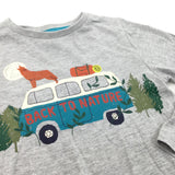 'Back To Nature' Fox & Campervan Grey Long Sleeve Top - Boys 3-4 Years
