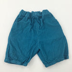 Teal Cord Shorts - Girls 18-24 Months