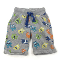 Monsters Grey Shorts - Boys 2-3 Years