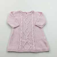 3D Patterned Pink Knitted Dress - Girls 3-6 Months