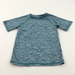 Teal & Grey Mottled Sports/Walking Base Layer T-Shirt - Boys/Girls 5-6 Years