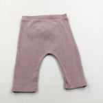 Ribbed Pink Leggings With Frills - Girls 3-6 Months