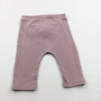 Ribbed Pink Leggings With Frills - Girls 3-6 Months