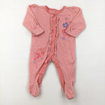 Flowers Coral Babygrow - Girls 0-3 Months