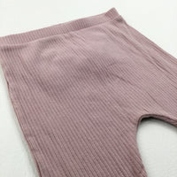 Ribbed Pink Leggings With Frills - Girls 3-6 Months