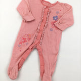 Flowers Coral Babygrow - Girls 0-3 Months