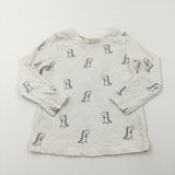 Dinosaurs Cream Long Sleeve Top - Boys 3-4 Years