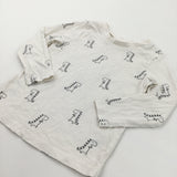 Dinosaurs Cream Long Sleeve Top - Boys 3-4 Years