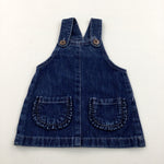 Denim Dark Blue Dungaree Dress- Girls 3-6 Months