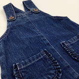 Denim Dark Blue Dungaree Dress- Girls 3-6 Months