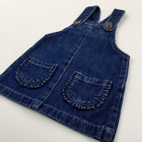 Denim Dark Blue Dungaree Dress- Girls 3-6 Months