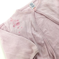 Flowers Embroidered Pink Cardigan - Girls 9-12 Months