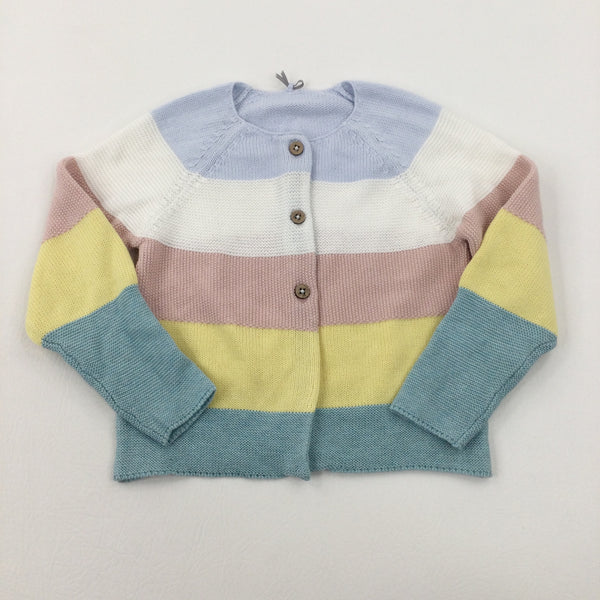 **NEW** Pastel Colourblock Knitted Cardigan - Girls 18-24 Months