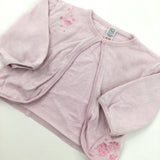 Flowers Embroidered Pink Cardigan - Girls 9-12 Months