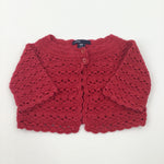 Red Crochet Cardigan - Girls 18-24 Months