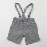 Grey Textured Lightweight Cotton Shorts with Detachable Straps - Boys 12-18 Months