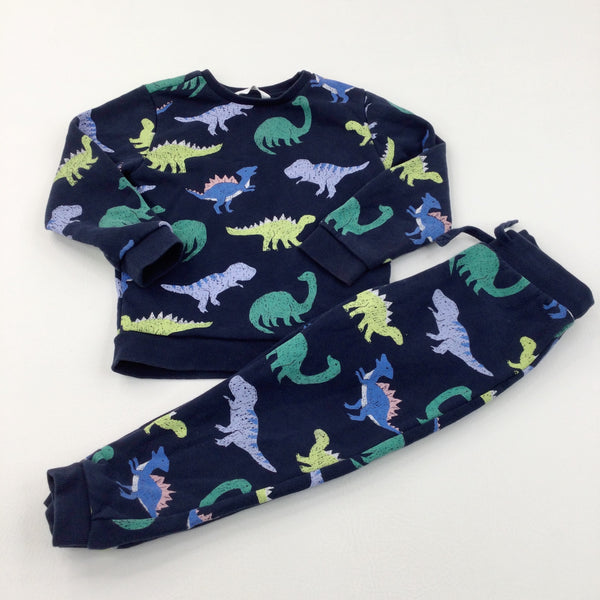 Colourful Dinosaurs Navy Tracksuit Set - Boys 3-4 Years