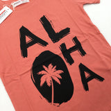 **NEW** 'Aloha' Coral Pink T-Shirt - Boys/Girls 5-6 Years