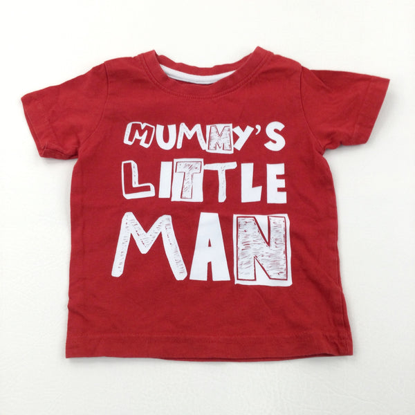 'Mummy's Little Man' Red T-Shirt - Boys 12-18 Months