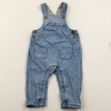 Spotty Blue & White Dungarees - Girls 3-6 Months