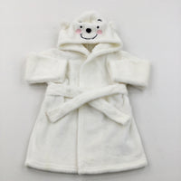 Winnie The Pooh Embroidered White Dressing Gown - Girls 3-6 Months