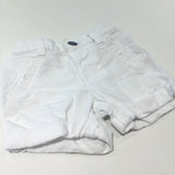 White Cotton Shorts - Boys/Girls 0-3 Months
