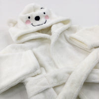 Winnie The Pooh Embroidered White Dressing Gown - Girls 3-6 Months