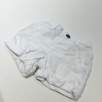 White Cotton Shorts - Boys/Girls 0-3 Months