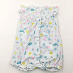 Sea Creatures Blue Jersey Romper - Girls 18 Months