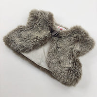 Light Brown Faux Fur Gilet - Girls 18-24 Months