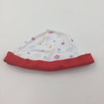 Colourful Snowflakes Red & White Jersey Hat - Boys/Girls Newborn